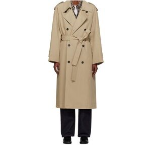 Dunst Unisex Oversized Trench Coat in Khaki Tan, size XS/Small